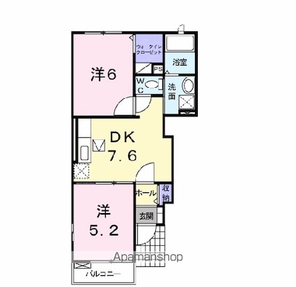 メゾンドフラン　イシカラＡ[2DK/42.98m2]の間取図