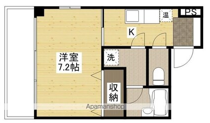 幟町岩田ビル[1K/25.19m2]の間取図