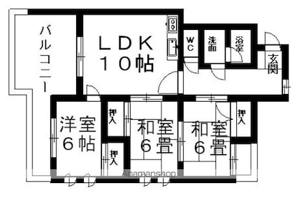 ホワイトマンション[3DK/60m2]の間取図