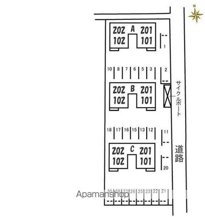 サンフィット[2LDK/54.07m2]の配置図