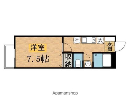 サニーヒル[1K/25.68m2]の間取図
