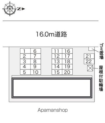 レオパレス２００４ＷＡＳＥＤＡ[1K/23.72m2]の配置図