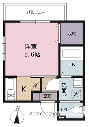 ピアコートＴＭ富士見台弐番館[1K/21.2m2]の間取図