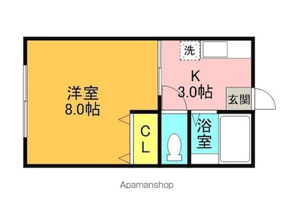 エステートピア[1K/24.84m2]の間取図