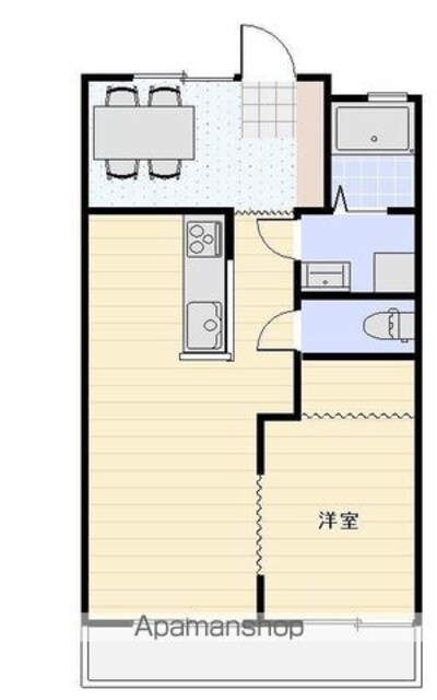 香川県高松市木太町[1LDK/48.6m2]の間取図