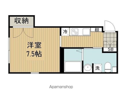 Ｌａ　Ｐｅｒｌａ　Ｏｇｉｋｕｂｏ[1R/25.09m2]の間取図