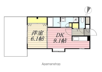 ブラン・ネージュ[1LDK/37.75m2]の間取図