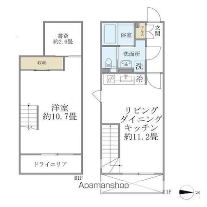 ＡＬＥＲＯ新中野ＩＩ[1SLDK/50.72m2]の間取図