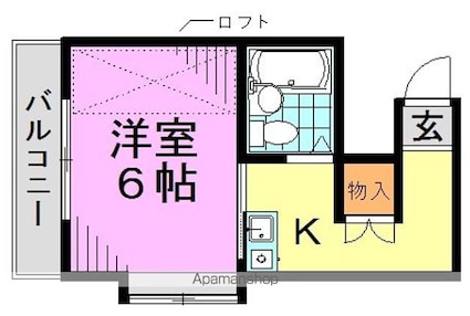 東京都中野区大和町１丁目[1K/19m2]の間取図