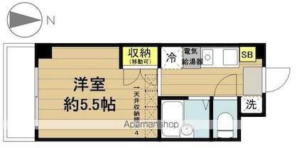 ソレイユ戸田[1K/20.16m2]の間取図