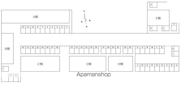 セジュールのざき　Ａ棟[2LDK/51.15m2]の配置図