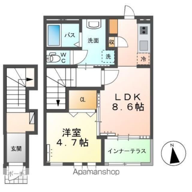 Ａｍｂｉｔｉｏｎ　Ⅱ[1LDK/42.34m2]の間取図