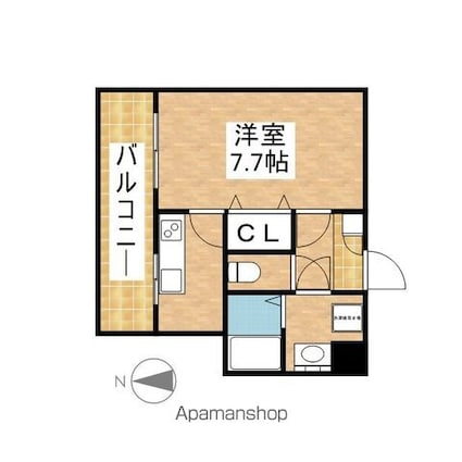 コンフォート松軒[1K/28.39m2]の間取図