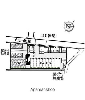 レオネクストヴァンベール[1K/26.08m2]の配置図