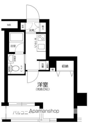 プレール・ドゥーク押上　ＴＯＷＥＲ　ＣＩＴＹ[1K/24.53m2]の間取図