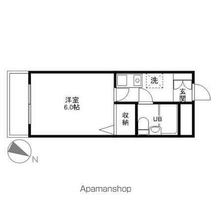 菱和パレス三鷹[1K/19.87m2]の間取図