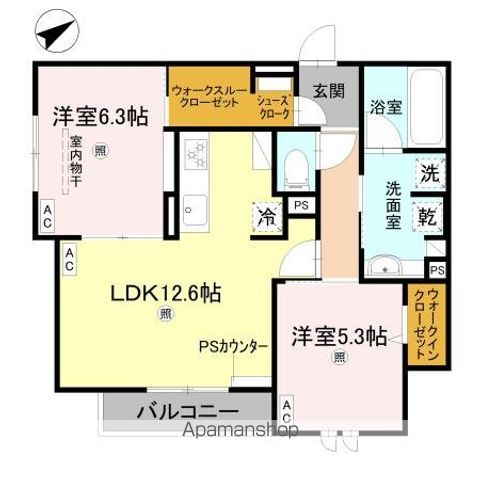 クラシスト勝山北の間取り写真