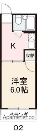 香川県高松市紙町[1K/19.44m2]の間取図
