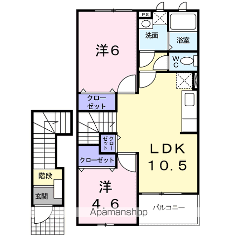 糟屋郡粕屋町長者原東のアパートの間取り