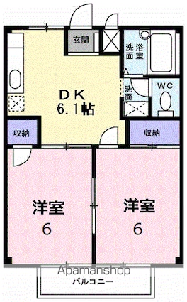 コーポ長島[2DK/40.09m2]の間取図
