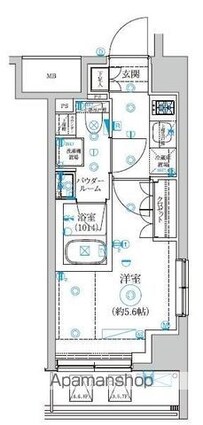 セジョリ横浜ＷＥＳＴⅡ[1K/21m2]の間取図