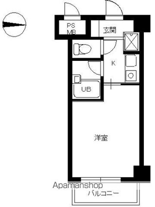 スカイコート中野[1R/19.16m2]の間取図