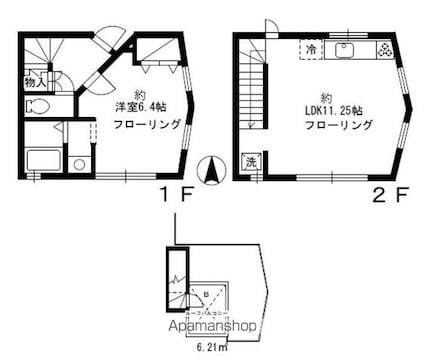 リーヴァ等々力[1LDK/45.77m2]の間取図