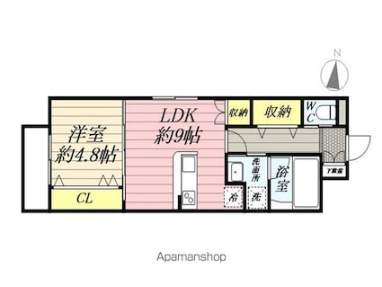 ＬＡ・ＬＡ[1LDK/40.48m2]の間取図