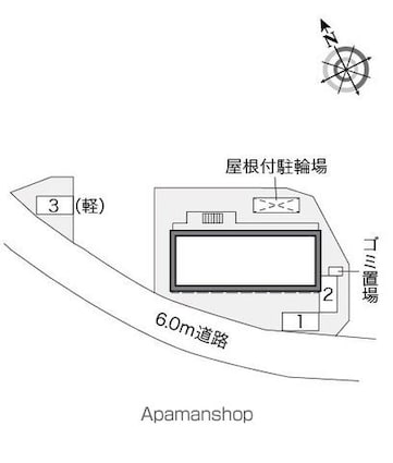 レオパレスメイプルⅡ[1K/19.87m2]の配置図