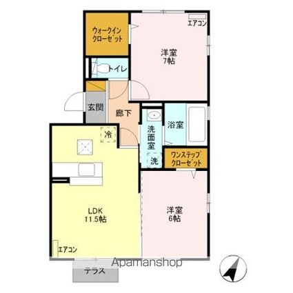 ルンダーベルク　Ａ[2LDK/58.37m2]の間取図