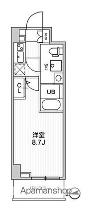 ジェノヴィア新高島平スカイガーデン[1K/26.01m2]の間取図