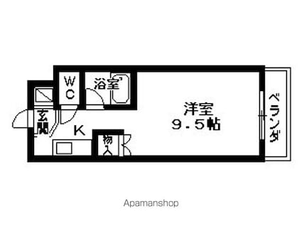 カルテットＫＯＢＯＲＩ　Ｂ棟[1K/25.9m2]の間取図