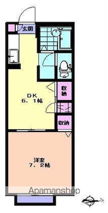 ビューハイツ南町Ｂ棟[1DK/31.5m2]の間取図