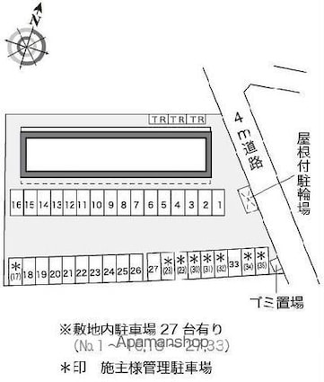レオパレス出藍[1K/26.49m2]の配置図