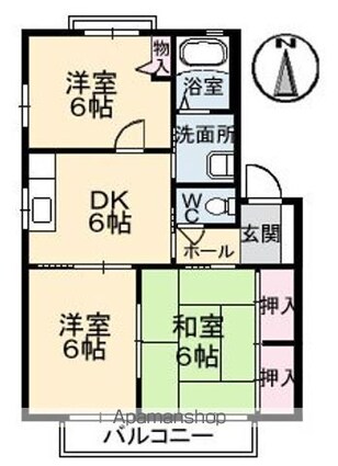 イーストパーク　Ａ棟[3DK/53.16m2]の間取図