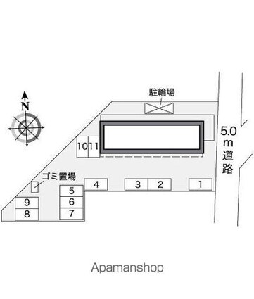レオパレス早苗[1K/20.28m2]の配置図