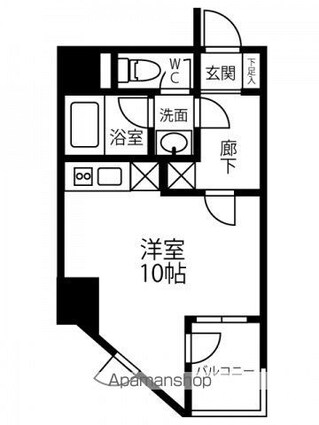 Ｒｅｓｉｄｅｎｃｅ　Ｉｃｏｎｎ　ＫＡＷＡＲＡＭＡＣＨＩ[1R/24.95m2]の間取図