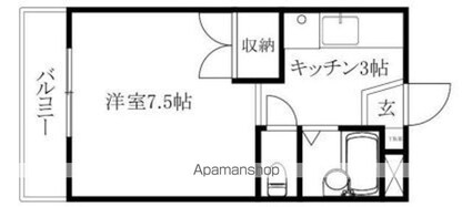 ラウンドストーン枝松[1K/24.84m2]の間取図
