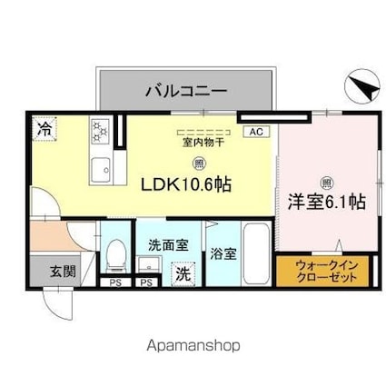 ＢＲＡＮＳＩＡ出町（ブランシア）[1LDK/41.86m2]の間取図