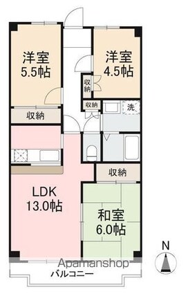 ライディングラン[3LDK/71.45m2]の間取図