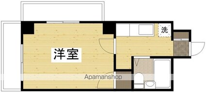 岡山県岡山市北区大供２丁目[1K/25m2]の間取図