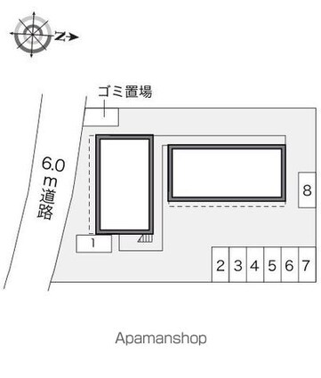 レオパレス立野[1K/19.87m2]の配置図