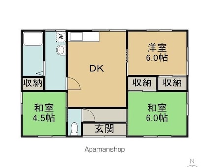　草村住宅[3DK/57.76m2]の間取図