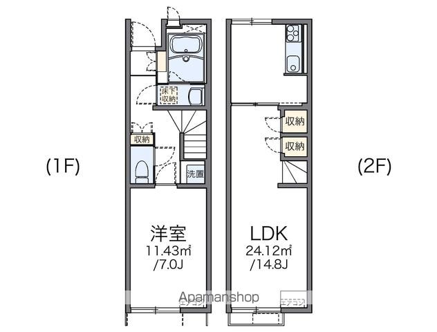 【糟屋郡粕屋町駕与丁のアパートの間取り】