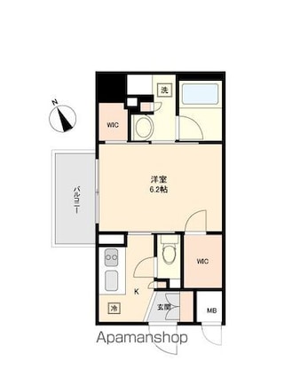 プライマル杉並方南町[1K/25.51m2]の間取図