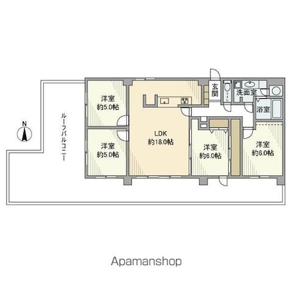 グリーンキャピタル神楽坂[4LDK/97.2m2]の間取図
