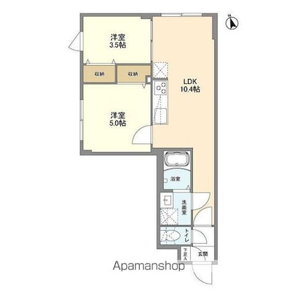 ウェルスクエア桜上水[2LDK/40.08m2]の間取図
