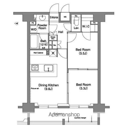 コンフォリア下北沢[2DK/50.21m2]の間取図