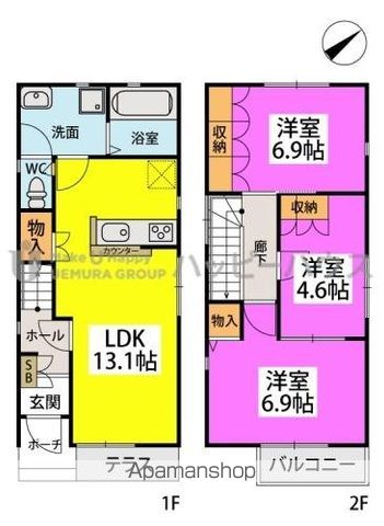 【春日原南町４丁目戸建の間取り】