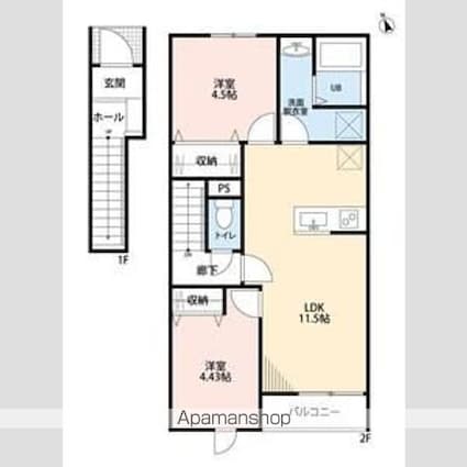 リーブルファイン杉並本天沼[2LDK/55.2m2]の間取図